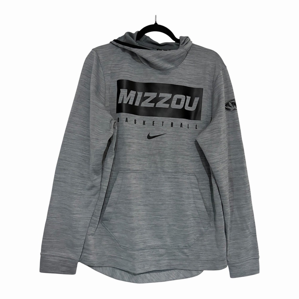 Nike Mizzou Missouri Tigers Hoodie Dri Fit Medium Gray Sweatshirt Basketball